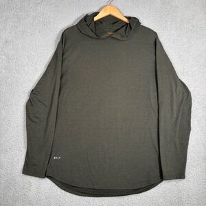 BYLT Hoodie Mens XL Forest Green Drop Cut Long Sleeve Premium Basics DC_LS_HD
